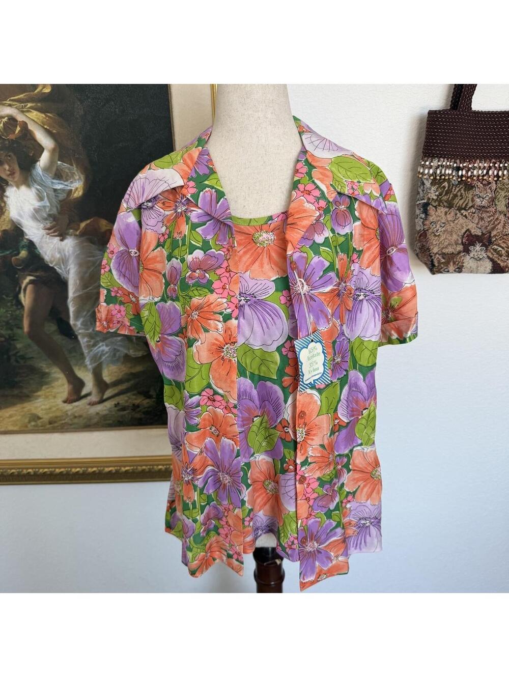 Vintage Floral Cottagecore Blouse